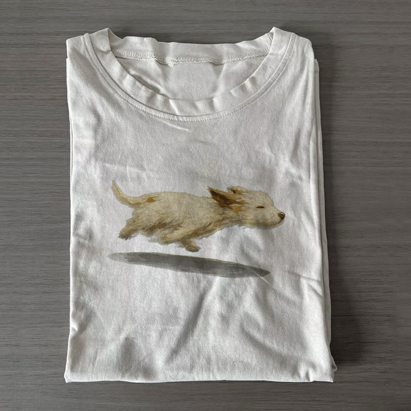 Cute Running Dog T-shirt