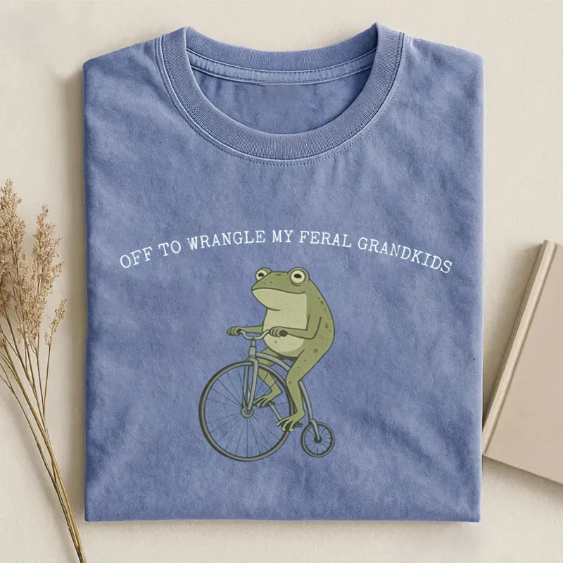 Wranglin My Feral Grandkids Funny Grandma T-shirt