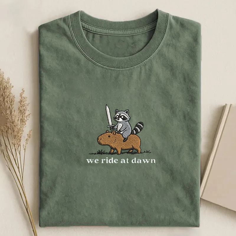 We Ride at Dawn Embroidered T-shirt