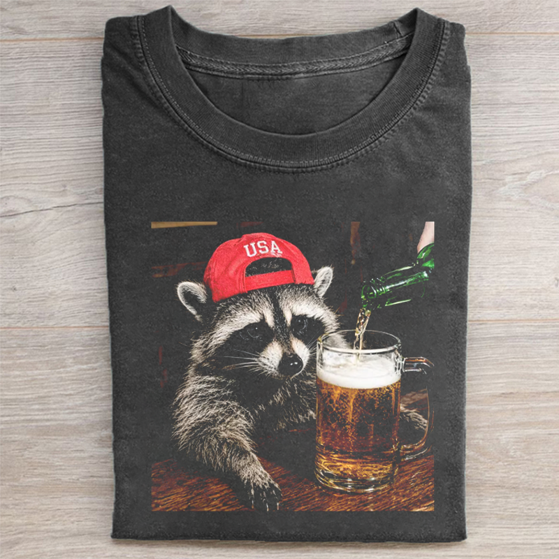 Funny Raccoon Beer T-shirt