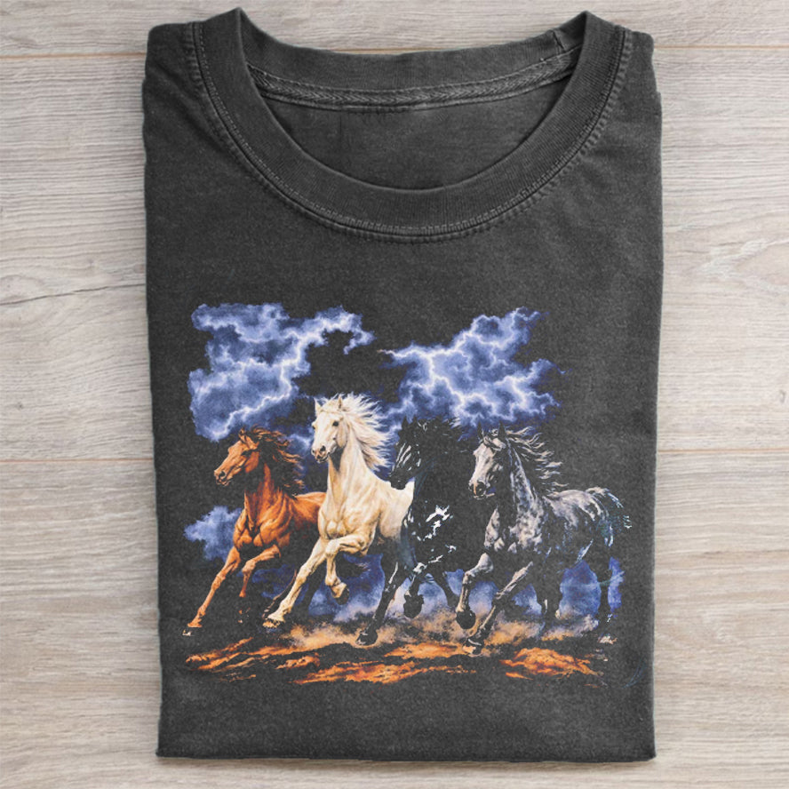 Running Horses Vintage 90s Graphic T-shirt