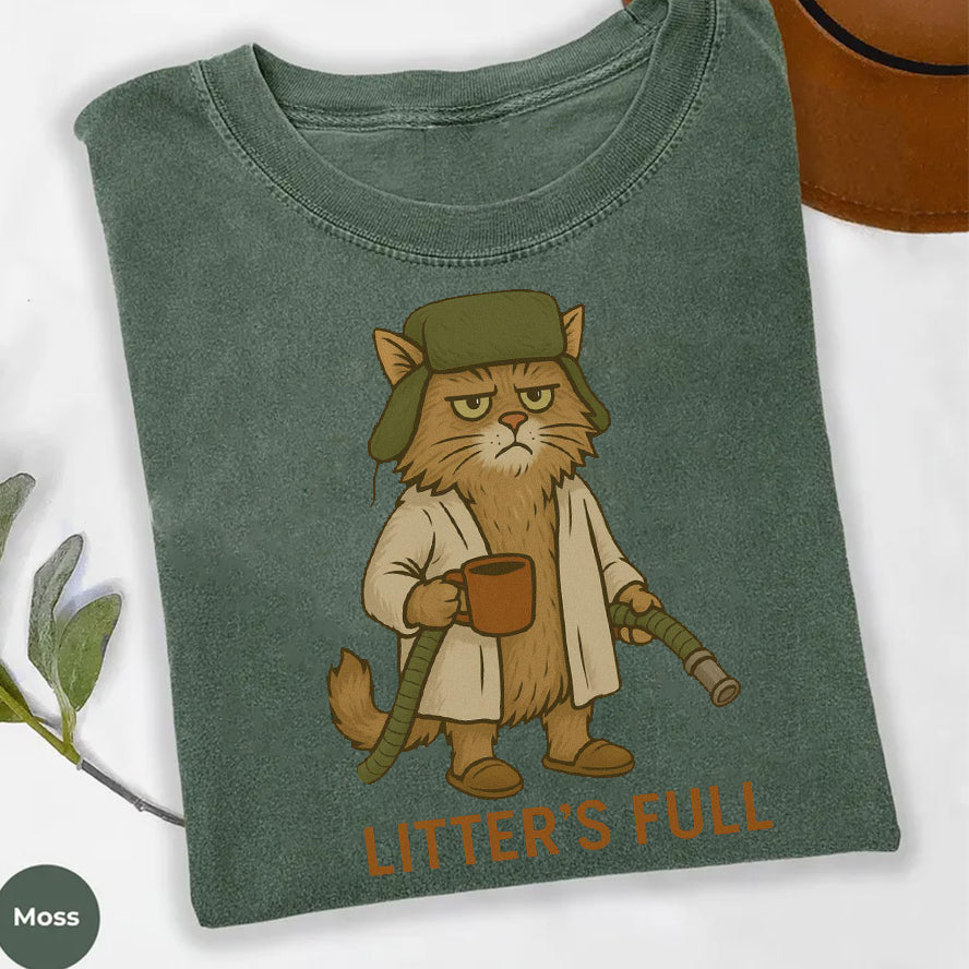 Litter's Full Christmas Vacation Cat T-shirt