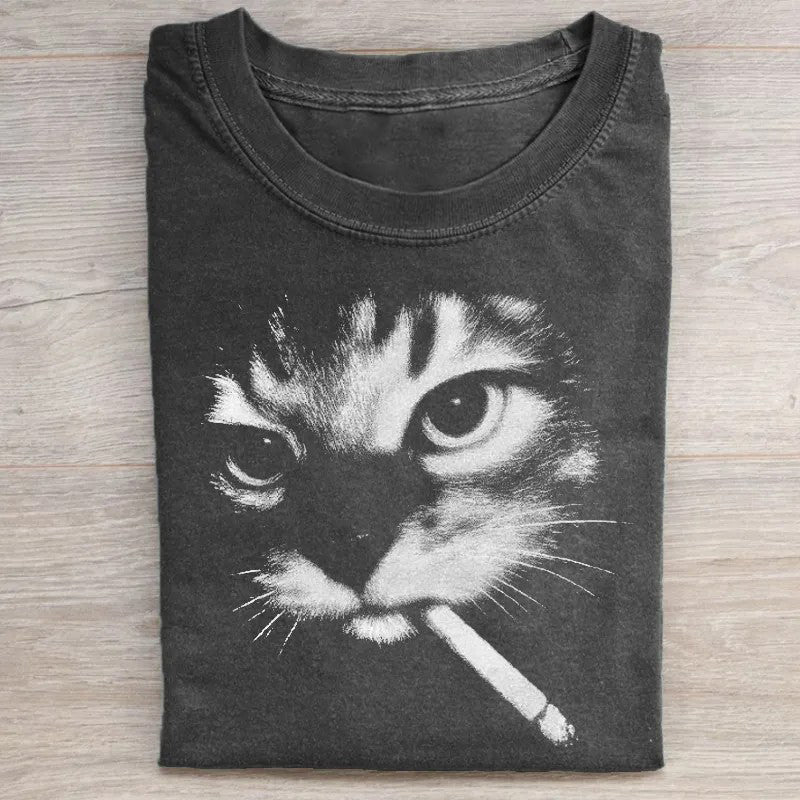 Funny Smoking Cat Meme T-shirt