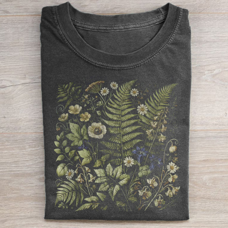 Vintage Botanical Fern Graphic T-shirt