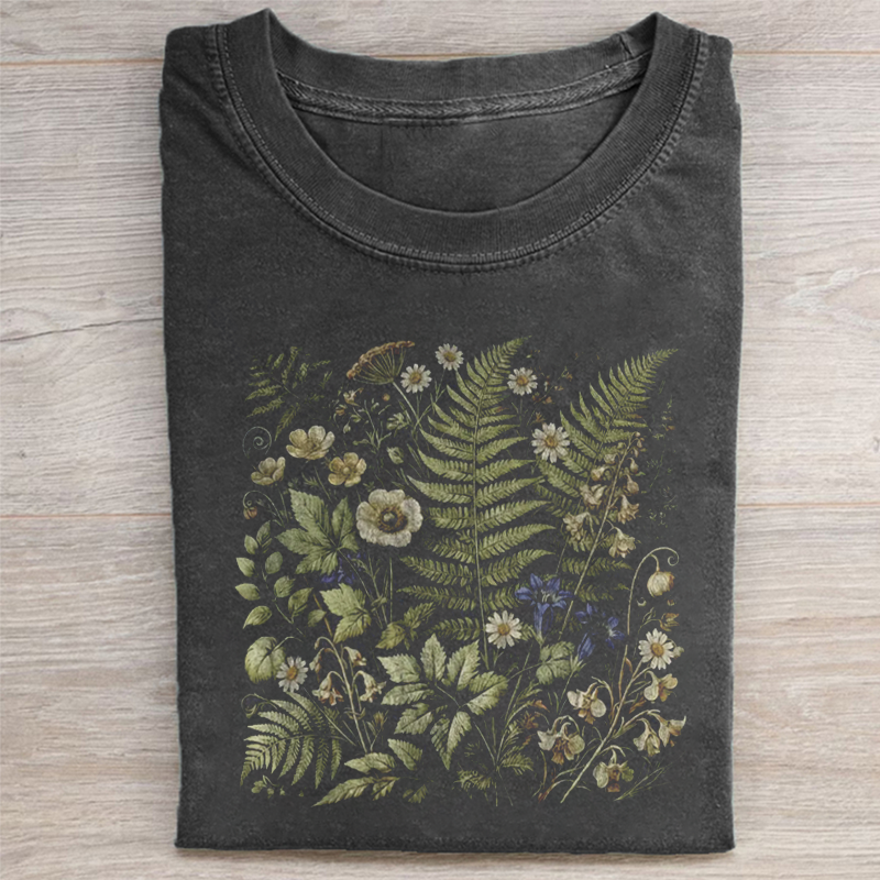 Vintage Botanical Fern Graphic T-shirt