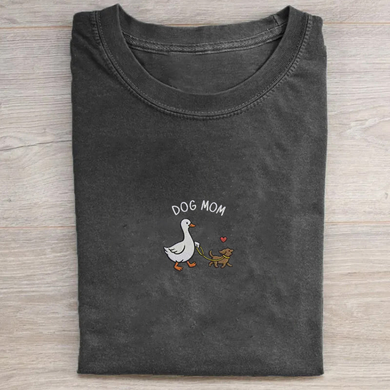 Dog Mom Goose Embroidered T-shirt
