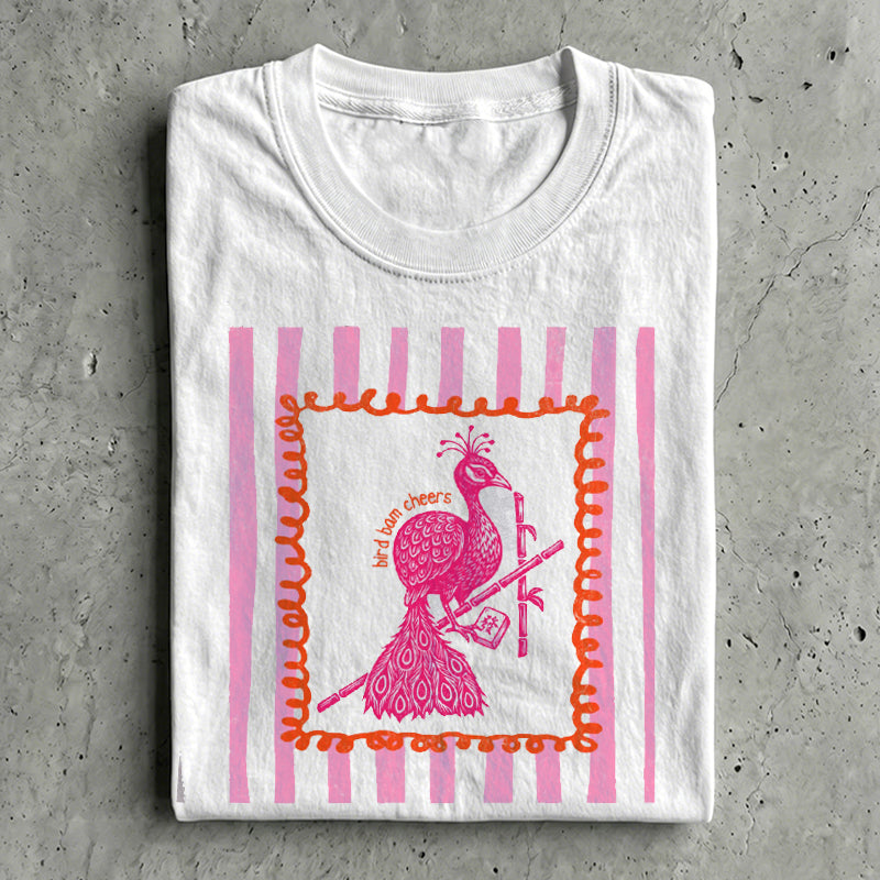 Mahjong Bird Bam Cheers Preppy T-shirt